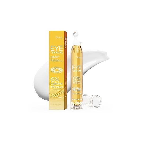 6% Caffeine Eye Cream: Dark Circle Remover Hydrating Anti-Wrinkle Care Cream for Women 20ml 0.68fl.oz