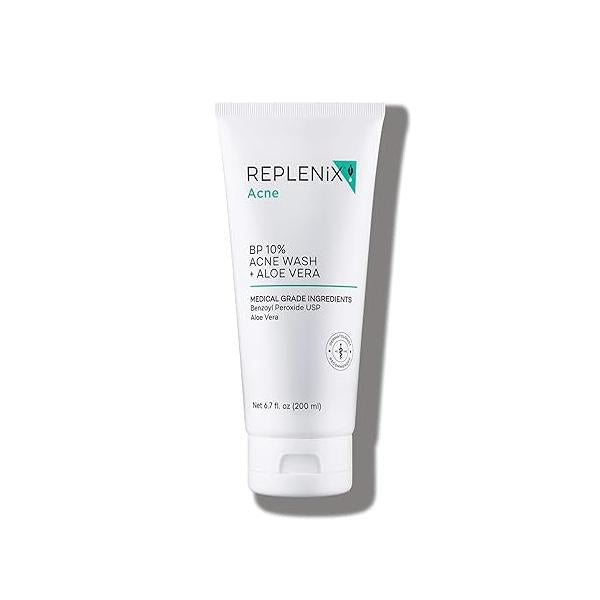 Replenix BP Acne Wash, Oil-Free Benzoyl Peroxide Face Cleanser with Medical-Grade Ingredients for Acne-Prone Skin (6.7 fl. oz)