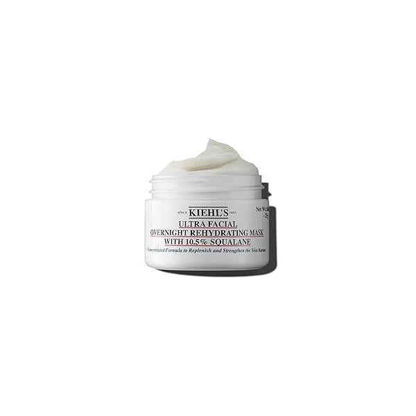 Kiehl's Ultra Facial Overnight Hydrating Face Mask with 10.5% Squalane, Deeply Hydrates Skin & Strengthens Moisture Barrier, Treats Dryness Flaky Skin, Paraben-free, Fragrance-free, All Types