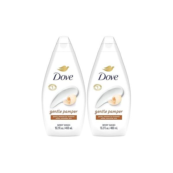 Dove Body Wash, Gentle Pamper 2-Pack - Soothing Moisturizing Cleanser for Soft Skin, 15.22 Oz Ea