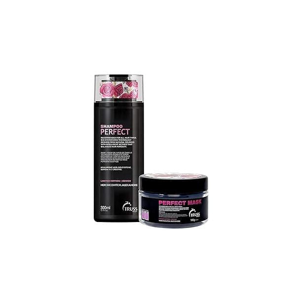 TRUSS Perfect Hair Mask with Collagen, Keratin & Hyaluronic Acid, Deep Conditioning Treatment Bundle Shampoo - For All Types, Anti-Age