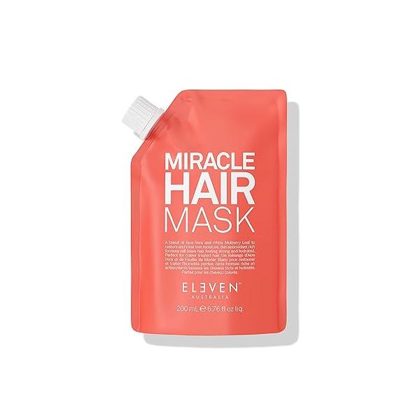 ELEVEN AUSTRALIA Miracle Hair Mask Deep Conditioning Treatment for Dry, Damaged Hair, Restores Moisture, Strength, and Shine, Nourishing Formula with Aloe Vera White Mulberry - 6.8 Fl Oz