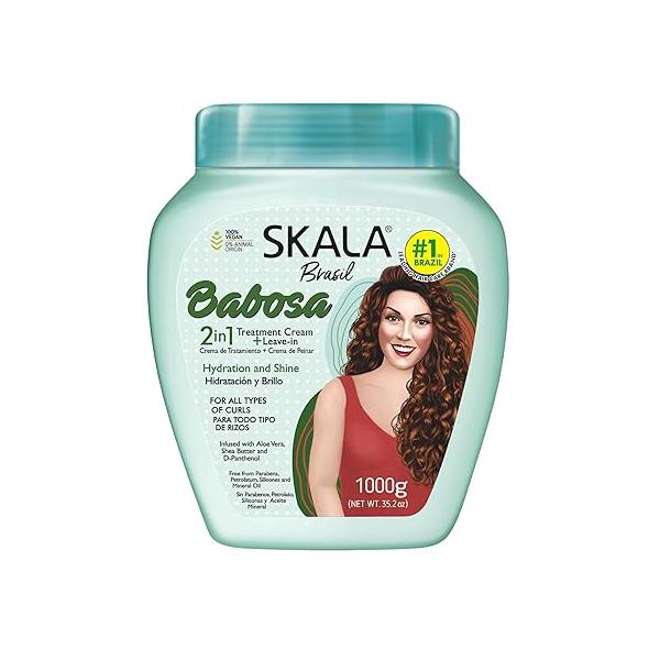 SKALA Babosa Hair Treatment Cream, 1 kg (Aloe Vera & Shea Butter for Curly Hair)