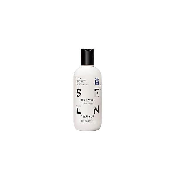 SEEN Body Wash, Fragrance Free - Non-Comedogenic & Non-Irritating Wash- Dermatologist-Developed Safe for Sensitive, Eczema Acne Prone Skin