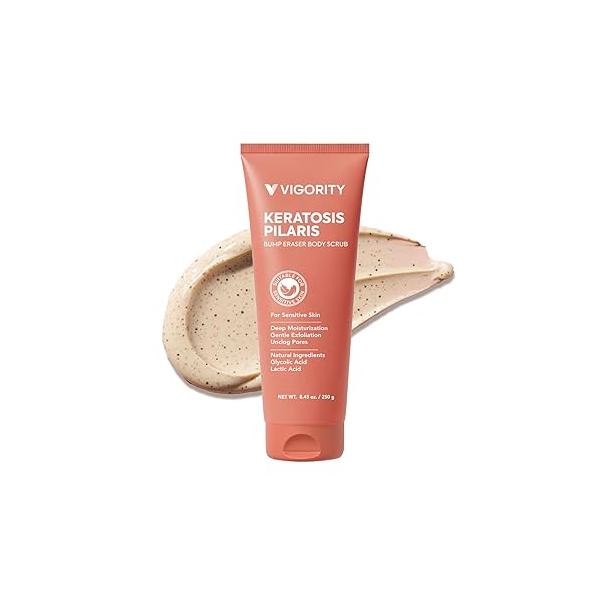 Vigority KP Bump Eraser Body Scrub: Keratosis Pilaris Treatment for Strawberry Legs - Exfoliates & Deeply Hydrates Smoother Healthy-Looking Skin