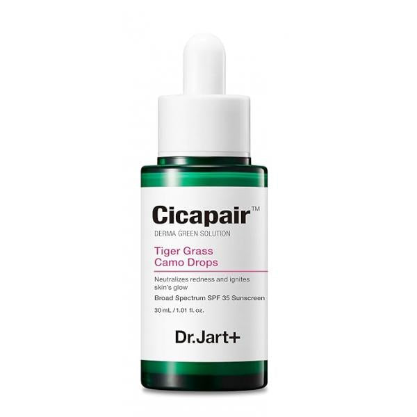 Dr.Jart+ Cicapair™ Tiger Grass Camo Drops Tinted Face Serum SPF 35 with Centella Asiatica | cc cream Korean Skin Care, 1.01 Fl Oz