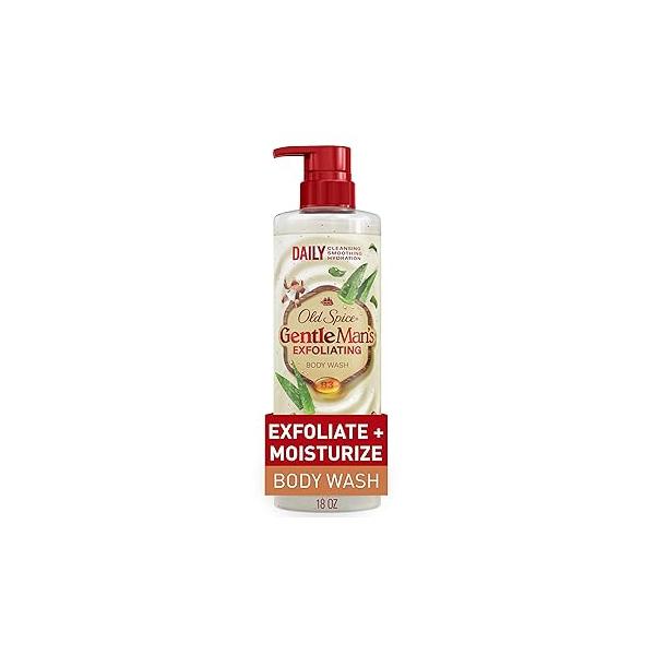 Old Spice GentleMan's Exfoliating & Moisturizing Body Wash for Men, 24/7 Shower Fresh with Long Lasting Scent, Renewing Vitamin B3 Blend, Sandalwood + Aloe Vera 18 oz
