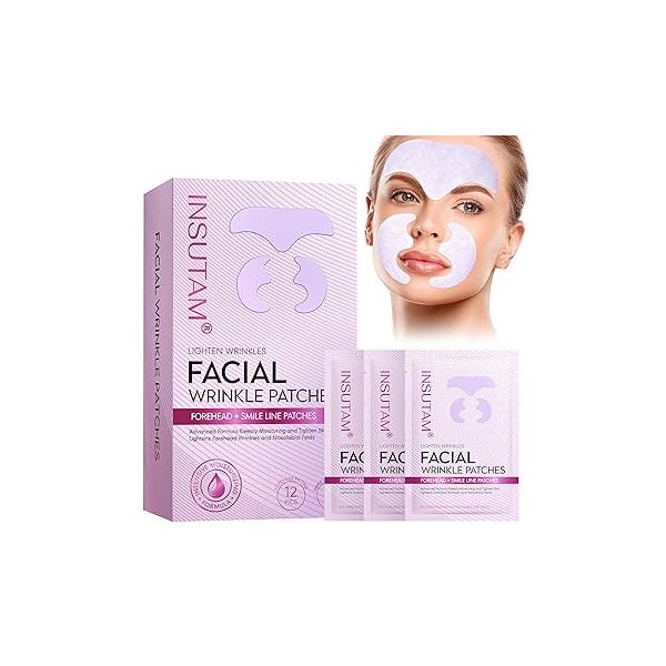 Forehead Wrinkle Patches for Anti-wrinkles: Overnight Face Wrinkles to Lift Smile Lines Women (12PRS, PINK)