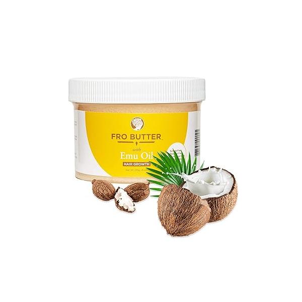 Emu Oil for Hair Growth For Black Women | Natural Butter Deep Moisturizer Dry, Brittle 8 oz