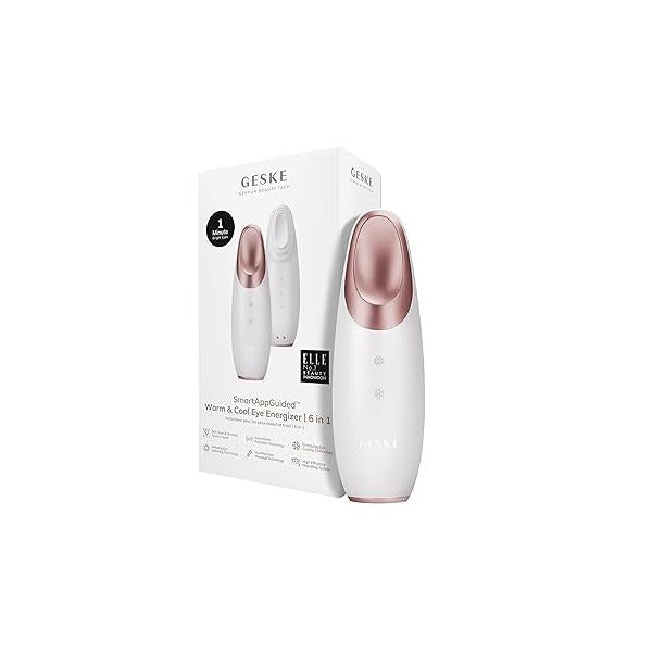 SmartAppGuided™ Warm & Cool Eye Energizer | 6 in 1 Heated Massager Combat Dark Circles Under-Eye Bags Refresh Droopy Eyelids Anti-Stress Relaxation Sonic Massaging
