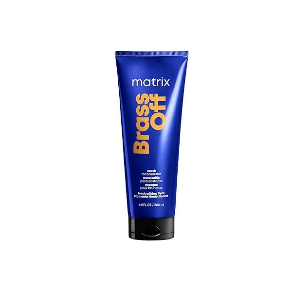 Matrix Brass Off Color Depositing Blue Hair Mask - Neutralizes and Tones Brassy or Orange Hair, For Color-Treated, Lightened Brunettes Dark Blondes