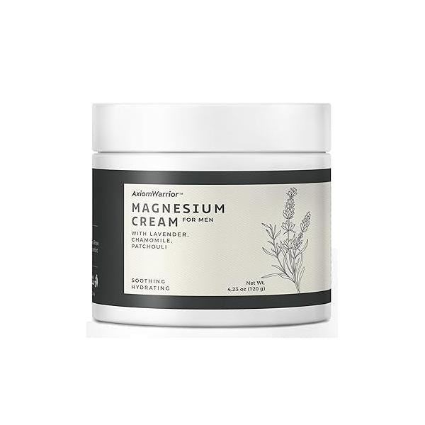 Magnesium Cream for Sleep & Leg Cramps: Soothing Lotion with Lavender, Chamomile, Patchouli Body - Calming Relaxation Muscle Soreness 4 fl.oz/120 ml