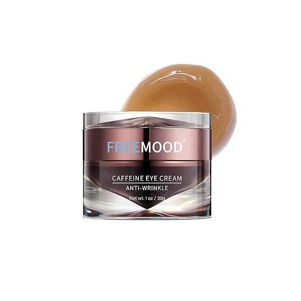 FREEMOOD Eye Cream for Dark Circles,Anti-Aging Under with Caffeine,Hyaluronic Acid to Fight Fine Lines,Hydrating Care Serum,1 fl.oz