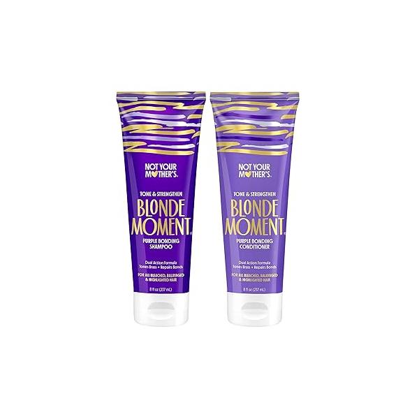 Not Your Mother's Blonde Moment Purple Shampoo and Conditioner (2-Pack) - 8 fl oz Ideal for Blonde, Highlighted Brunette, Silver Hair Helps with Bonding, Anti-Brass Toning, Repair, Hydration
