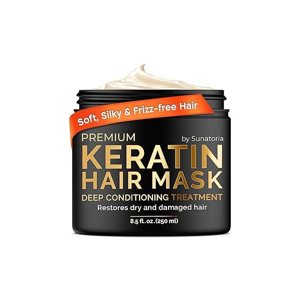 SUNATORIA Keratin Hair Mask - Deep Conditioner for Dry Damaged Hydrates, Repairs, Nourishes Treatment Conditioning Keratina Mascarilla Para el Cabello