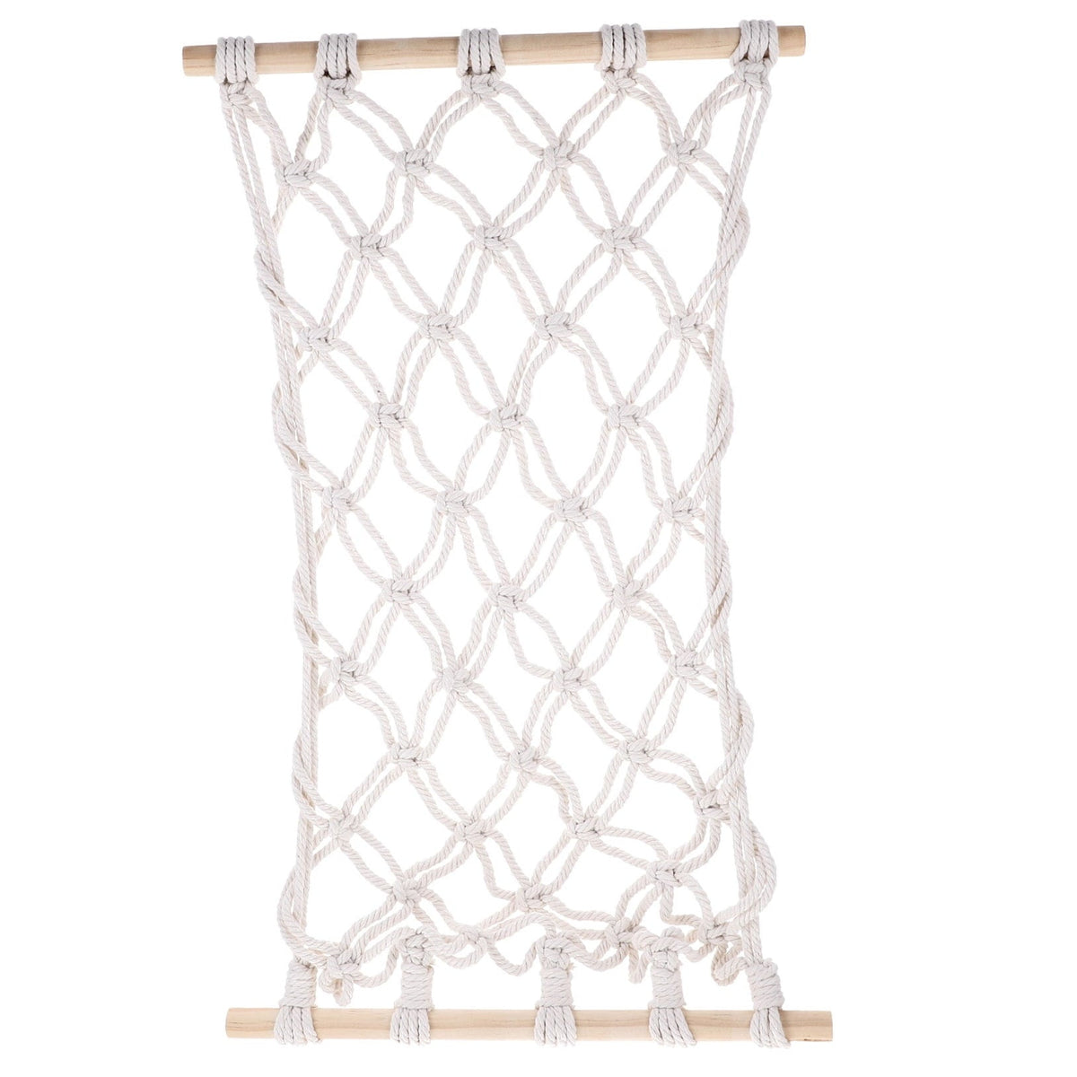 WEAVILUX 1Set Fruit Hammock for Garden and Kitchen Use with Cotton Rope and Wood Material