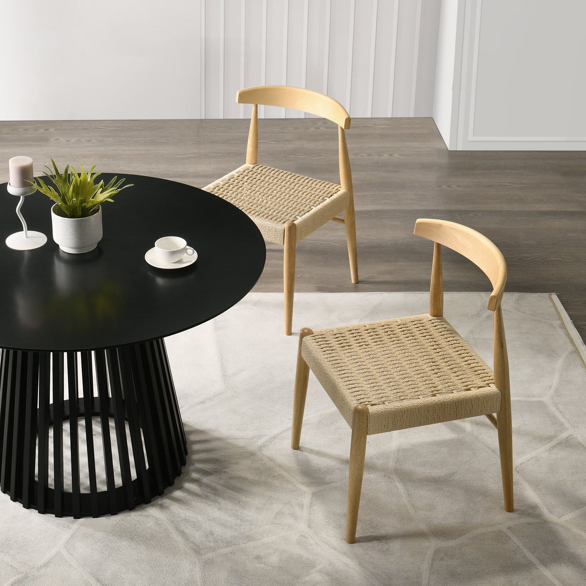 XDECO Wooden Dining Chairs 2-Pack for Indoor Outdoor Living Room Bedroom