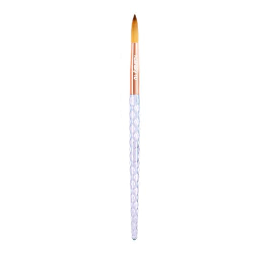 Kiara Sky Acrylic Brush #10 - Clear | 100% Pure Kolinsky | Crystal Cut Handle and Acetone Resistant
