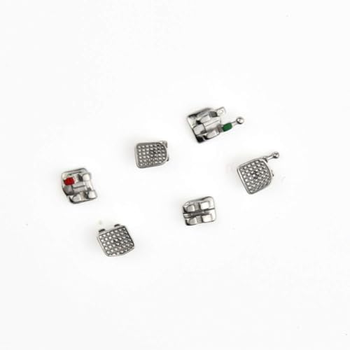 60Pcs Tooth Brace Teeth Model Mini Roth Brackets Roth 022 Slot Bondable with Hook on 347 (60pcs-Black)