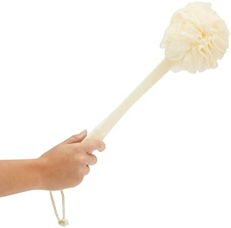Juvale 3 Pack Long Handled Loofah Back Scrubber for Shower - Exfoliating Loofah with Handle for Shower & Bath (18 in)