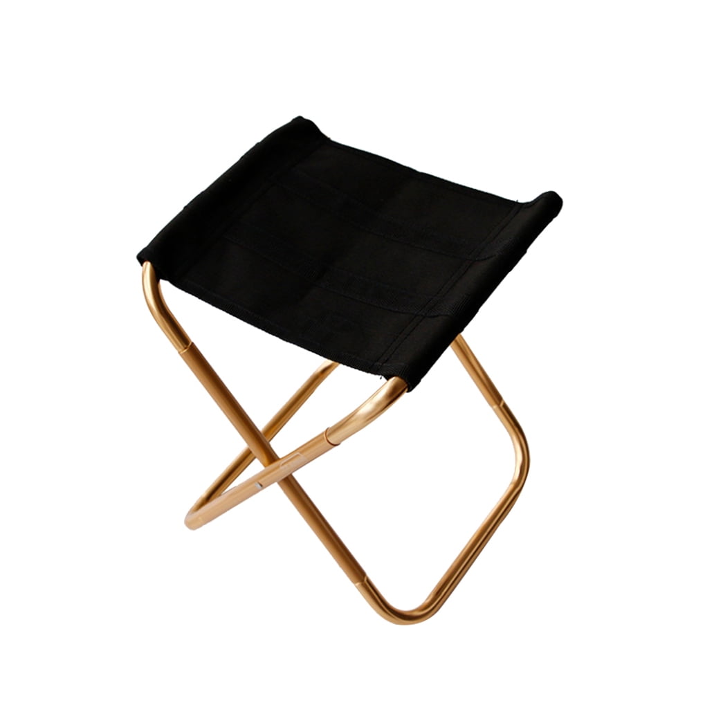 ORDDIART 1Pcs Golden Metal Stool Portable for Camping and Outdoor Activities