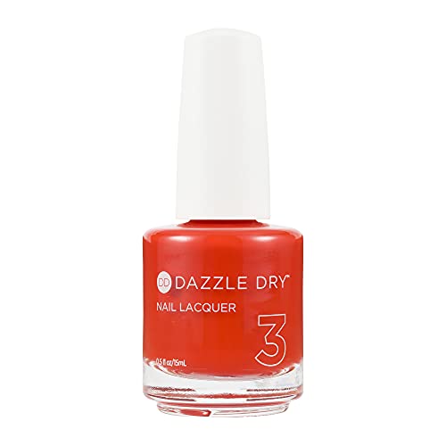 Dazzle Dry Nail Lacquer (Step 3) - Red Hot Chili - A bright orangey red. Full coverage cream. (0.5 fl oz)