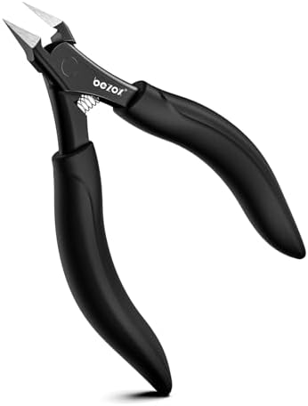 BEZOX Ingrown Toenail Clippers for Seniors, Slant Straight Blade Toe Nail Clippers for Thick and Ingrown Nails, Soft Grip Long Handle Toenail Scissors for Mani & Pedi Nail Care - Black