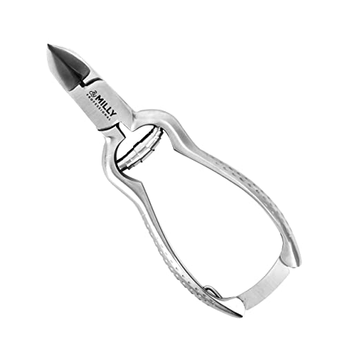 High Carbon Stainless Steel Heavy Duty Toenail Clippers for Thick Toenails | Trim Thick or Hard Toenails | Professional Nail Clippers for Seniors & Podiatrist Toenail Clippers (Silver)