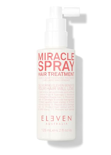 ELEVEN AUSTRALIA Miracle Spray Hair Treatment Leave-In Conditioner for Hydration, Frizz Control, Heat Protection & Strength – Lightweight, Nourishing Formula for All Hair Types - 4.2 Fl Oz
