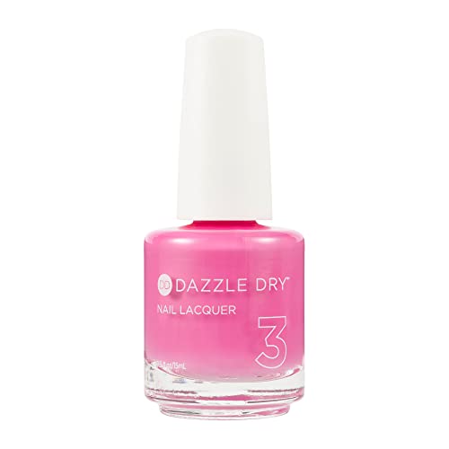 Dazzle Dry Nail Lacquer (Step 3) - Cherry Parfait - A medium bright pink with raspberry undertones. Full coverage cream. (0.5 fl oz)