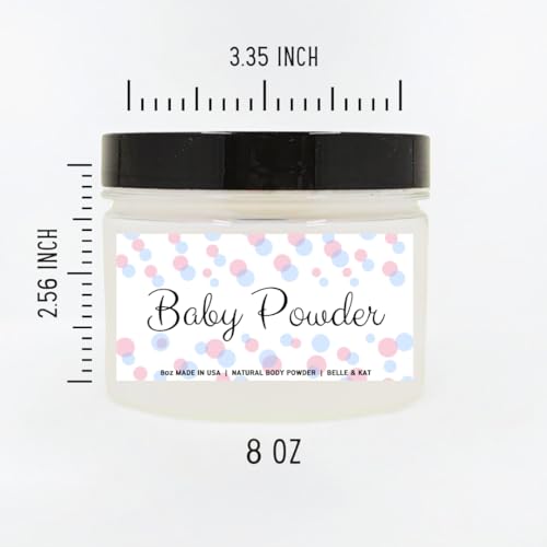 Body Powder for Women & Men Scented Baby Powder (classic powder fresh scent), Perfume Dusting Powder, Bath Powder with Fragrance & Essential Oils, Talc Free, 8oz Container, Made in USA