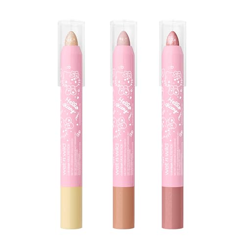 wet n wild Hello Kitty 3-Piece Multi Stick Set, Multi-Functional Versatile Shades, Shimmery Rich Pigmented Cream to Powder Glittery Formula, Cruelty-Free & Vegan