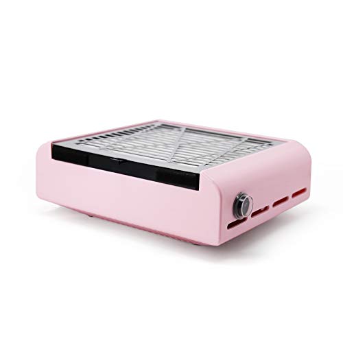 AONOLOVO Nail Dust Collector Machine, Upgraded Powerful Nail Vacuum Suction Fan Dust Extractor Manicure Tool for Acrylic Nail Poly Nail Extension Gel Removal, Pink