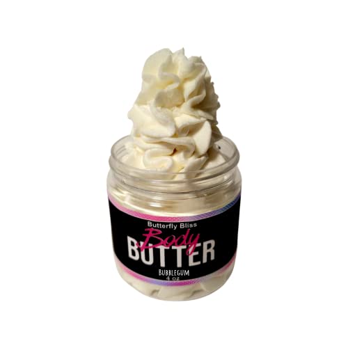 Bubblegum Whipped Body Butter, natural lotion, organic, 4oz jar, made with shea butter, mango butter, coconut oil, almond oil