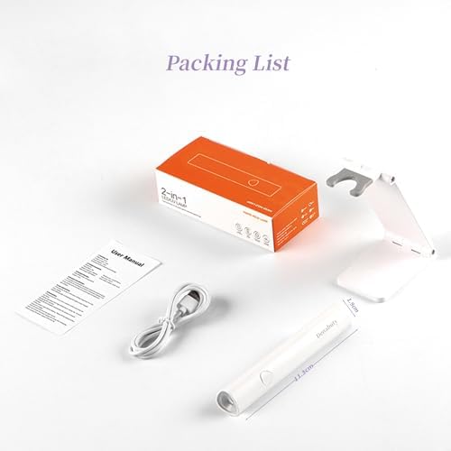 UV Light for Gel Nails, Denabuty Mini U V LED Nail Lamp Handheld with Stand, Portable Nail Dryer Rechargeable USB Cordless, Nail Light with 2 Timers for Fast Drying (White)