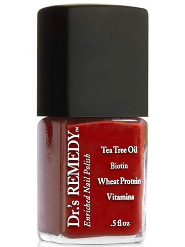 Dr’s Remedy Enriched Nail Polish: Non Toxic, All Natural, and Organic - Doctor Formulated: Strengthens, Restores, Heals, and Protects '24-Free' - RESCUE Red