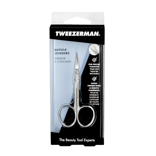 Tweezerman Long Lasting Sharp Cuticle Scissors, Nickle Plated