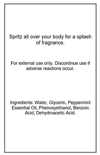 Eclectic Lady Peppermint Body Spray, 4 ounces, Body Mist for Women with Clean, Light & Gentle Fragrance, Cologne with Soft, Subtle Aroma For Daily Use