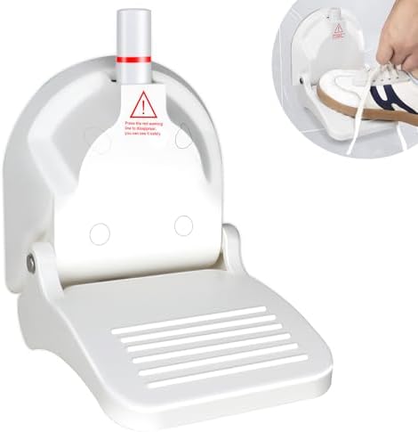 Foldable Shower Foot Rest with Suction Cup for Shaving Legs，Anti-Slip Shower Pedal with No Drilling Suction Cup for Pregnant Woman & Back Pain Sufferers- Reduce Body Strain & Bending Over