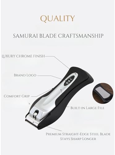 KAI Japanese Nail Clippers With Side Nail File, Stainless Steel, Large, Made in Japan