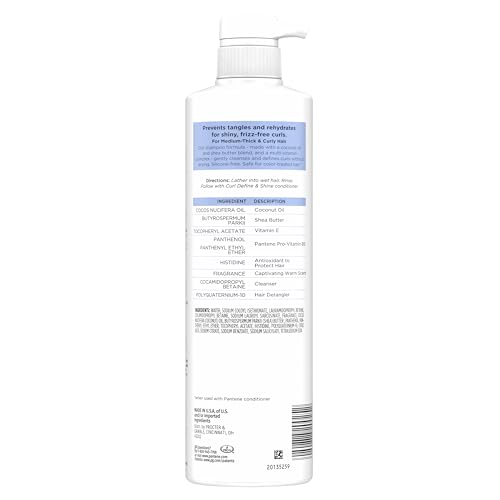 Pantene Pro-V Miracles Curl Define & Shine Coconut + Shea Sulfate-Free Shampoo 13.5 FL OZ