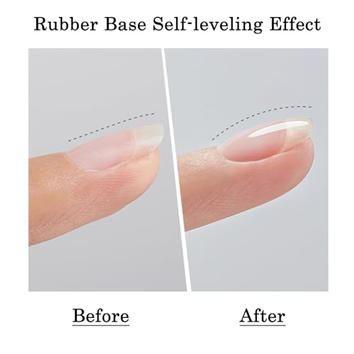 2X15ml Rubber Base Gel,No Wipe Top Coat Gel Nail Polish Set,Self-leveling Thick Nail Base Coat and High gloss anti-hanging and wear-resistant Top Coat Gift Box Salon Starter Kit