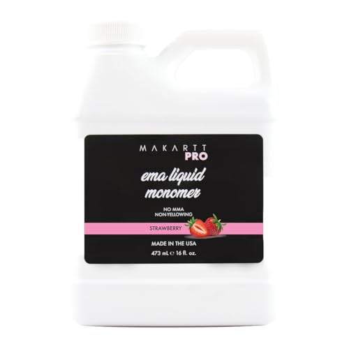 Strawberry Scented Monomer for Acrylic Nail Sets and Acrylic Nail Kit, 16oz - Medium to Fast Setting, MMA Free, Made in USA, Professional Quality Acrylic Liquid