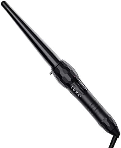 LURA Ceramic Tourmaline Coating Curling Wand, 1/2-1 Inch Barrel Hair Curler with 2 Heat Setting (320/410℉), Suitable for All Hair Types