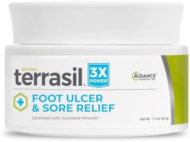 terrasil Foot Ulcer Cream & Sore Relief, Natural Relief & Fast Soothing Treatment, Healing Cream for Leg Ulcers & Sores. 3X Action (1.5 oz)