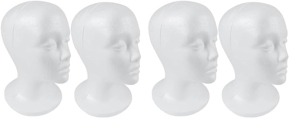 SHANY Styrofoam Model Heads ,Hat Wig Foam Mannequin Female Wig Head Stand ,Mannequin Head for wigs , Wig Holder - Round Base , 11 Inches Female Mannequin Head -2 Pieces (Pack of 2)