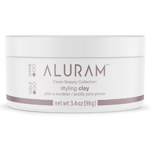 ALURAM Hair Styling Clay, Soft Satin Finish, Clean Beauty Haircare for All Hair Types, 3.4 Fl Oz