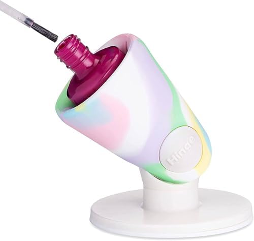 tweexy Hinge Untippable Nail Polish Bottle Holder | Anti-Spill Nail Polish Holder Stand, Tilted, IntelliStick Airlock Suction | Fingernail Painting, Nail Art Tools | Nail Polish Accessories (Unicorn)