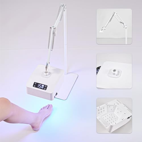UV Foot Lamp, 78W Hanging Pedicure Lamp, Cordless UV Lihgt for Feet, LED Nail Light on an Arm, Wireless Gel Nail Polish Curing Floor Light for Nails (Whole Floor Lamp)