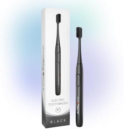 Something Nice Electric Sonic Toothbrush with Case | Dentist Approved, Soft Bristles, & Ergonomic Design | 18K Vib/Min Travel Electric Toothbrush for Braces (Batteries NOT Included)